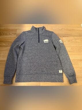 Roots Banff Heathered Navy Half-Zip Sweater